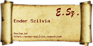Ender Szilvia névjegykártya
