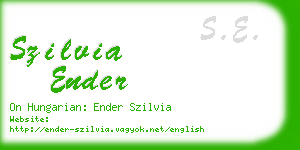 szilvia ender business card